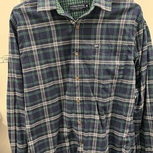Fish Hippie Men's Blue and Green Plaid Casual Shirt